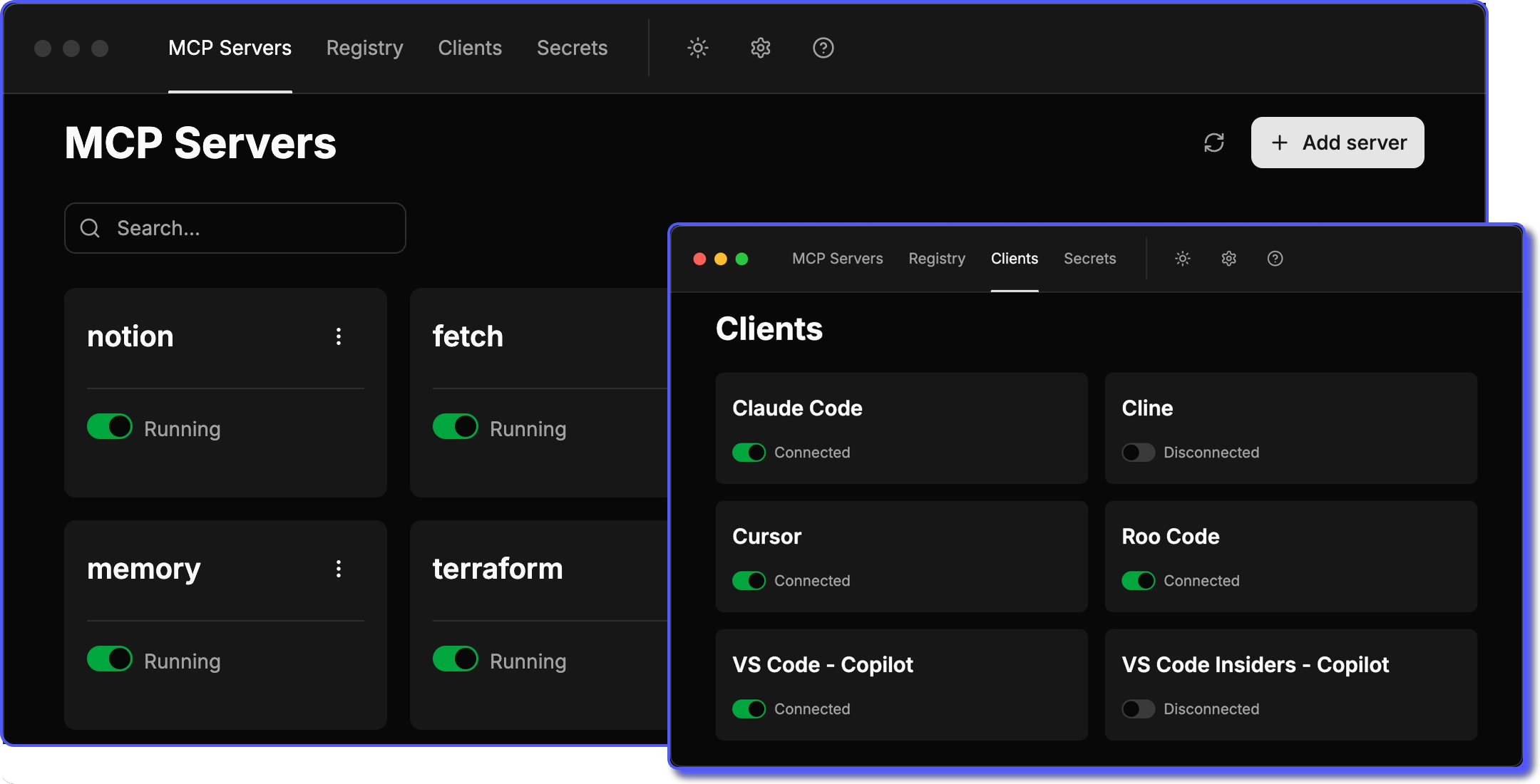 ToolHive UI screenshot ToolHive UI screenshot